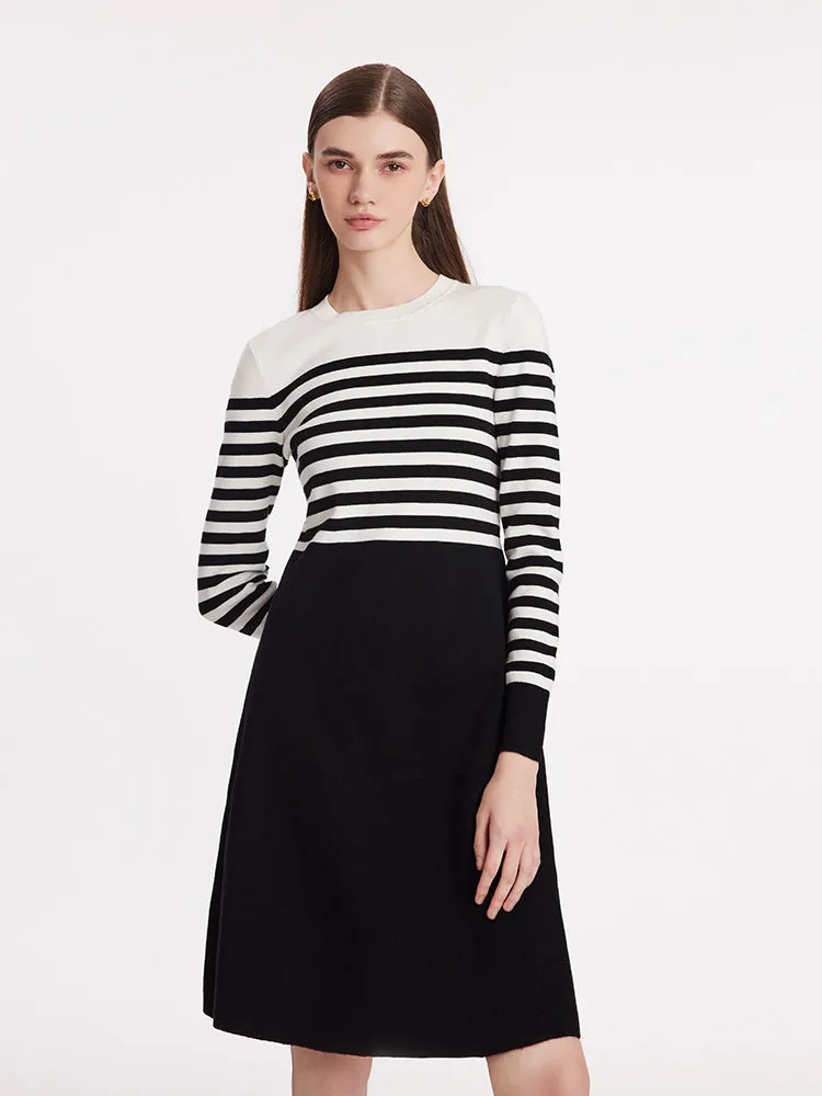 Tencel Wool Blend Striped Women Mini Dress sold by Goelia