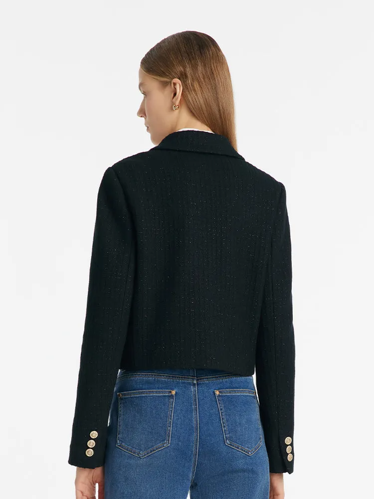 Vintage Single-Breasted V-Neck Women Crop Jacket sold by Goelia product image thumbnail 5