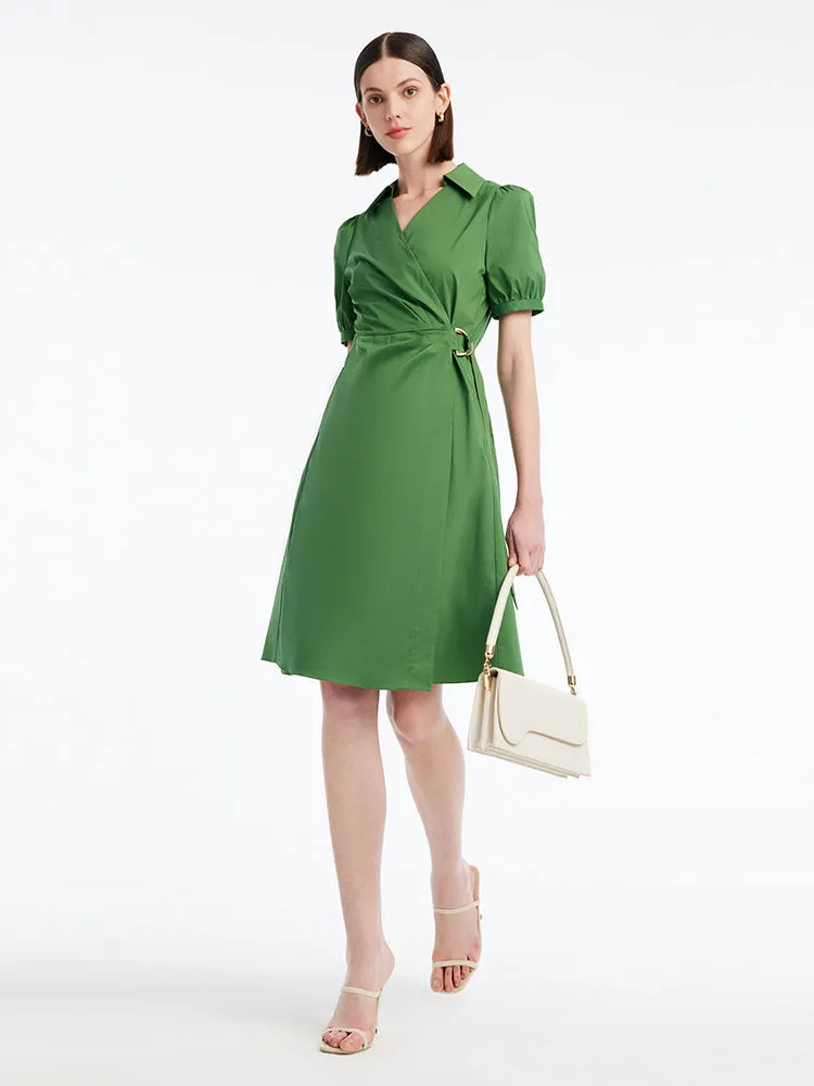 V-Neck Wrap-around Pleated Mini Dress sold by Goelia