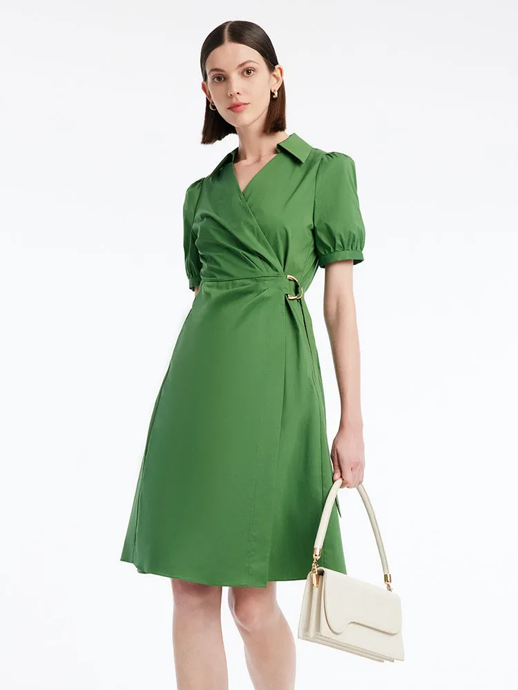 V-Neck Wrap-around Pleated Mini Dress sold by Goelia product image thumbnail 4