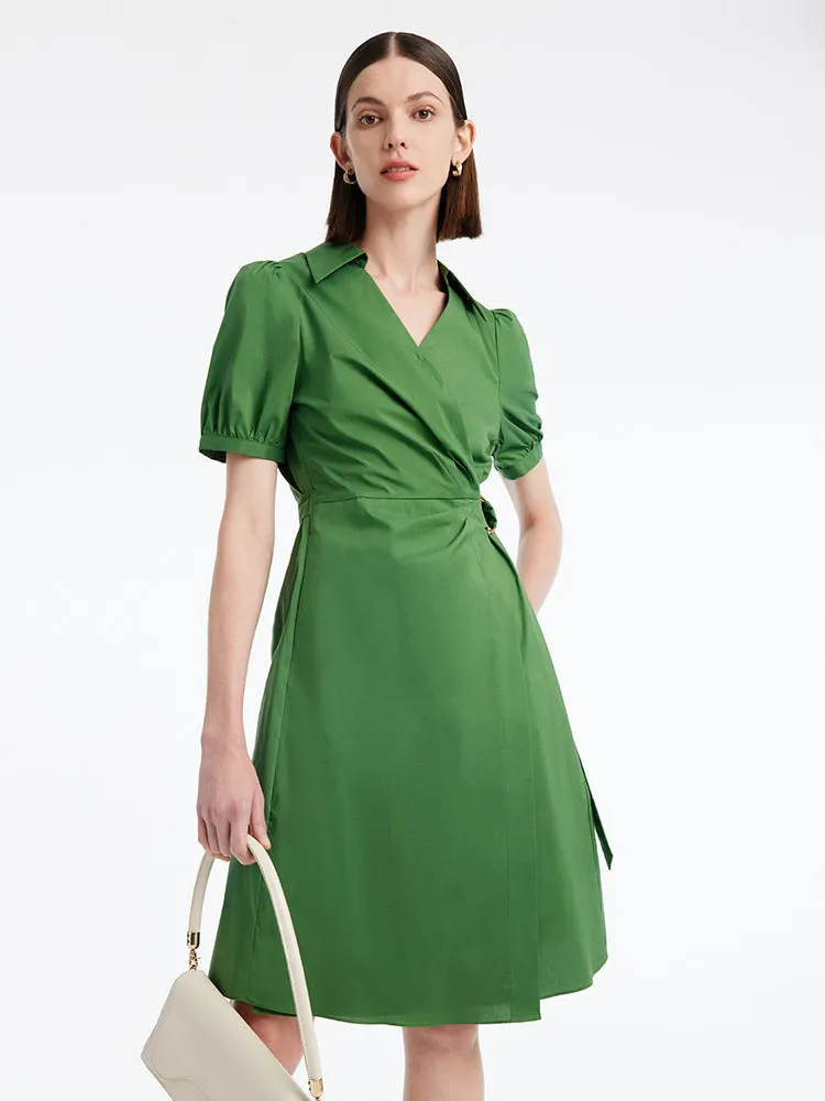 V-Neck Wrap-around Pleated Mini Dress sold by Goelia product image thumbnail 2