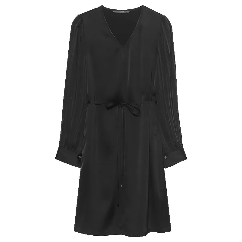 Triacetate V-Neck Long Sleeve Midi Dress sold by Goelia product image thumbnail 5