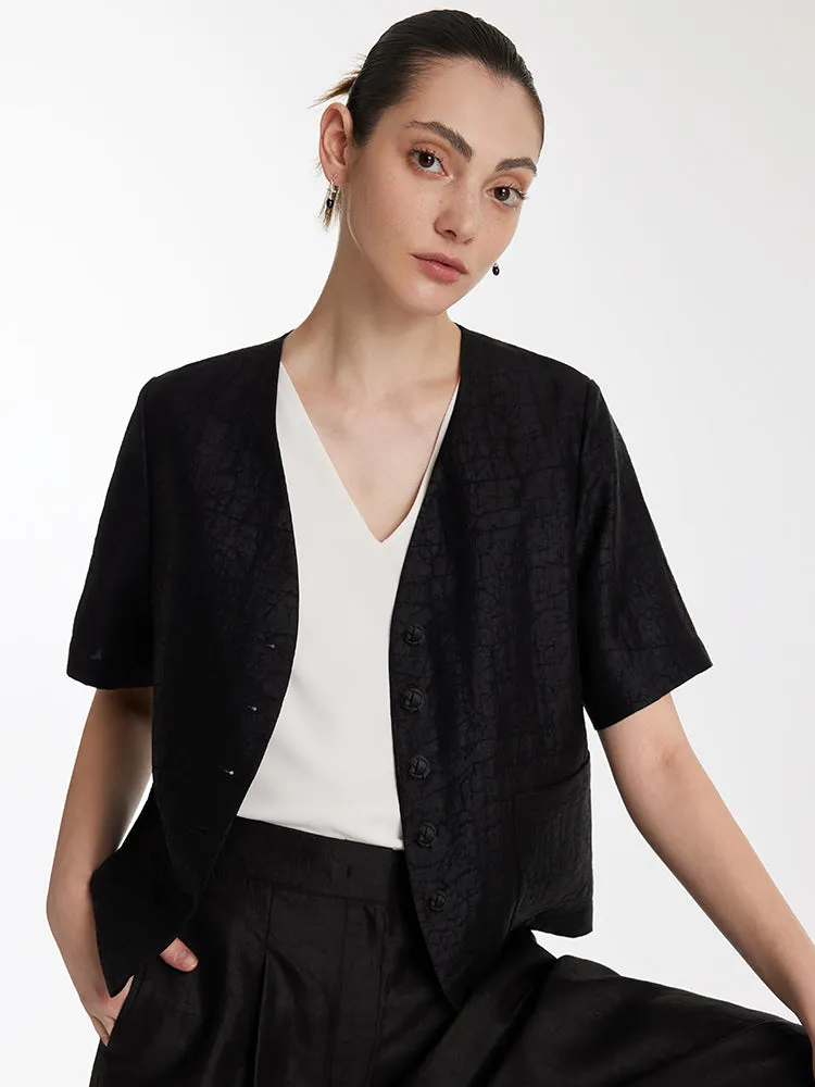 18 Momme Xiang Yun Silk Single-Breasted Women Jacket sold by Goelia