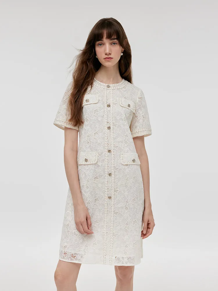 Lace Sequins Women Mini Dress sold by Goelia