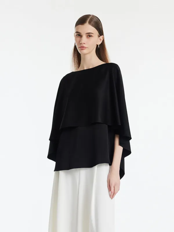 Triacetate Reversible Cape-Style Women Top sold by Goelia