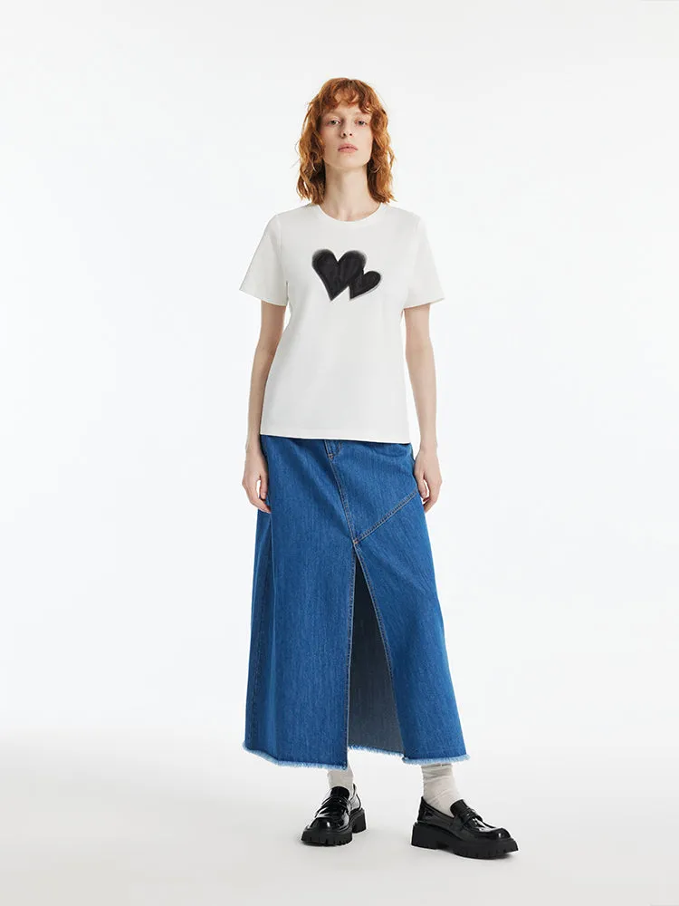 Heart Print Women T-Shirt sold by Goelia product image thumbnail 5