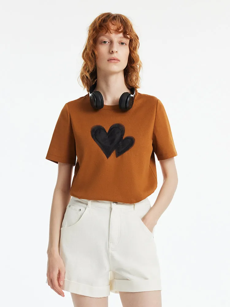 Heart Print Women T-Shirt sold by Goelia product image thumbnail 2