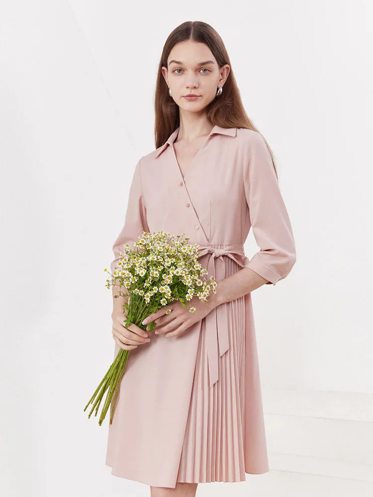 V-neck Double Layer Wrap Mini Dress sold by Goelia product image thumbnail 5