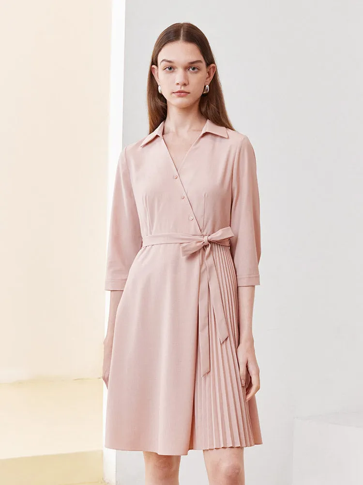 V-neck Double Layer Wrap Mini Dress sold by Goelia