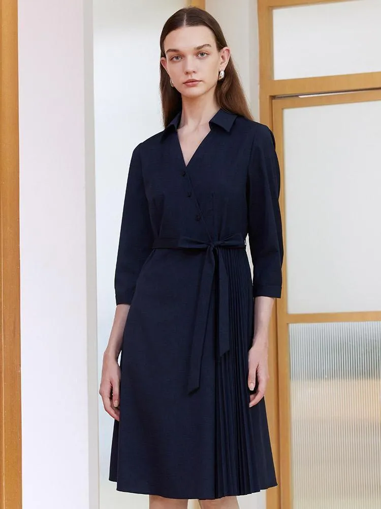 V-neck Double Layer Wrap Mini Dress sold by Goelia product image thumbnail 2