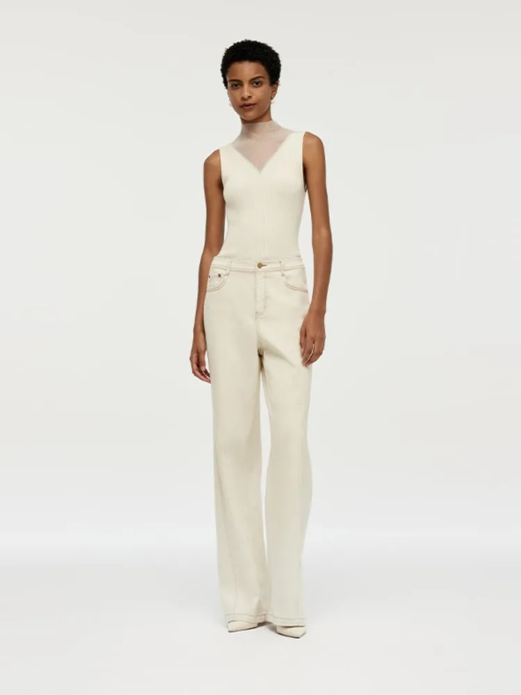 Patchwork Mock Neck Women Knitted Tank Top sold by Goelia product image thumbnail 5