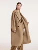 Pure Cashmere Double-Breasted Women Coat With Beret sold by Goelia
