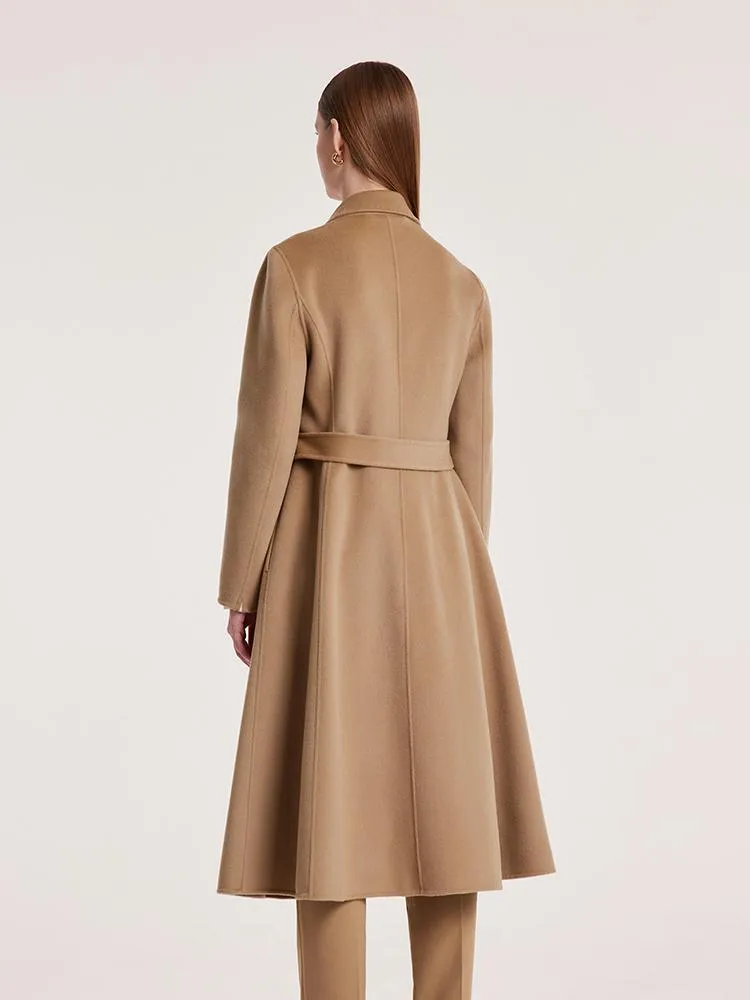 Camel Wool Double-Faced Notched Lapel Women Coat sold by Goelia product image thumbnail 5