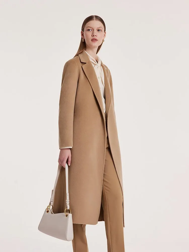 Camel Wool Double-Faced Notched Lapel Women Coat sold by Goelia product image thumbnail 4