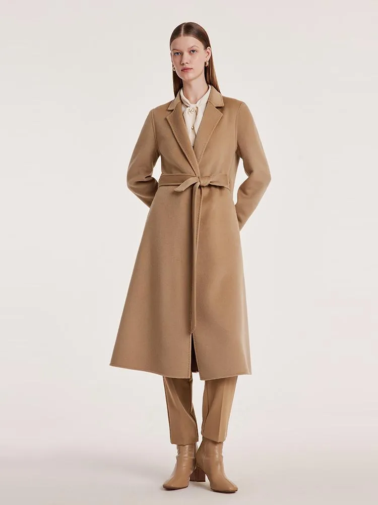 Camel Wool Double-Faced Notched Lapel Women Coat sold by Goelia product image thumbnail 2