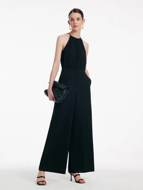 Halter Camisole Gathered Waist Jumpsuit sold by Goelia