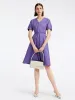 Cotton Short Sleeve V-neck Mini Dress With Belt sold by Goelia