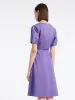 Cotton Short Sleeve V-neck Mini Dress With Belt sold by Goelia