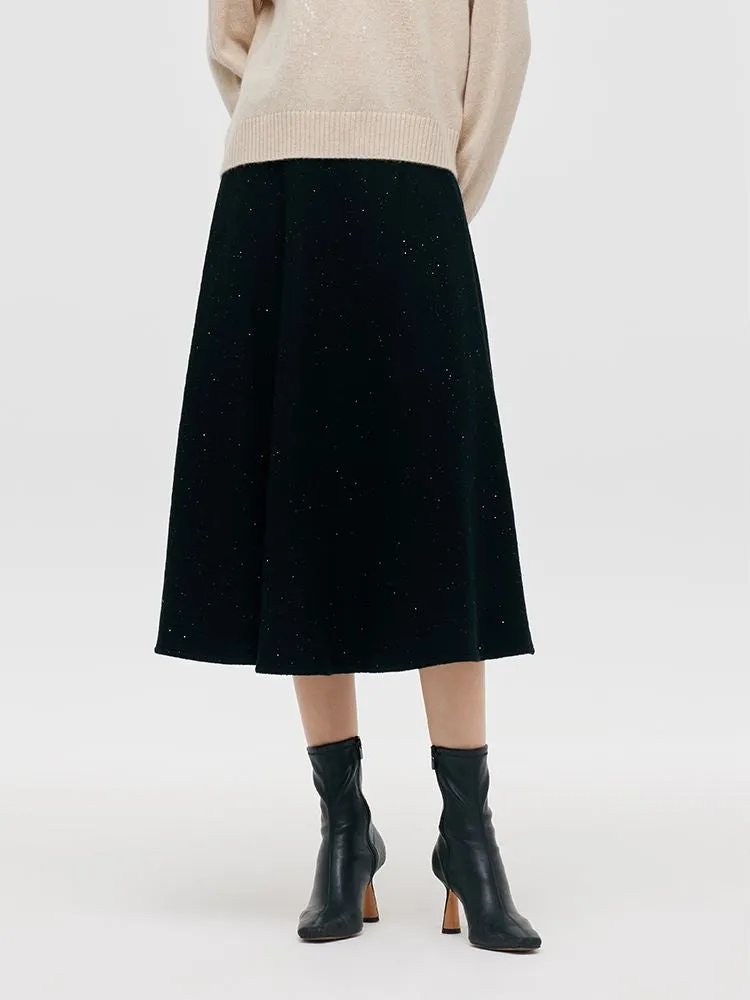 Wool Knitted Sequins Women Half Skirt sold by Goelia product image thumbnail 5