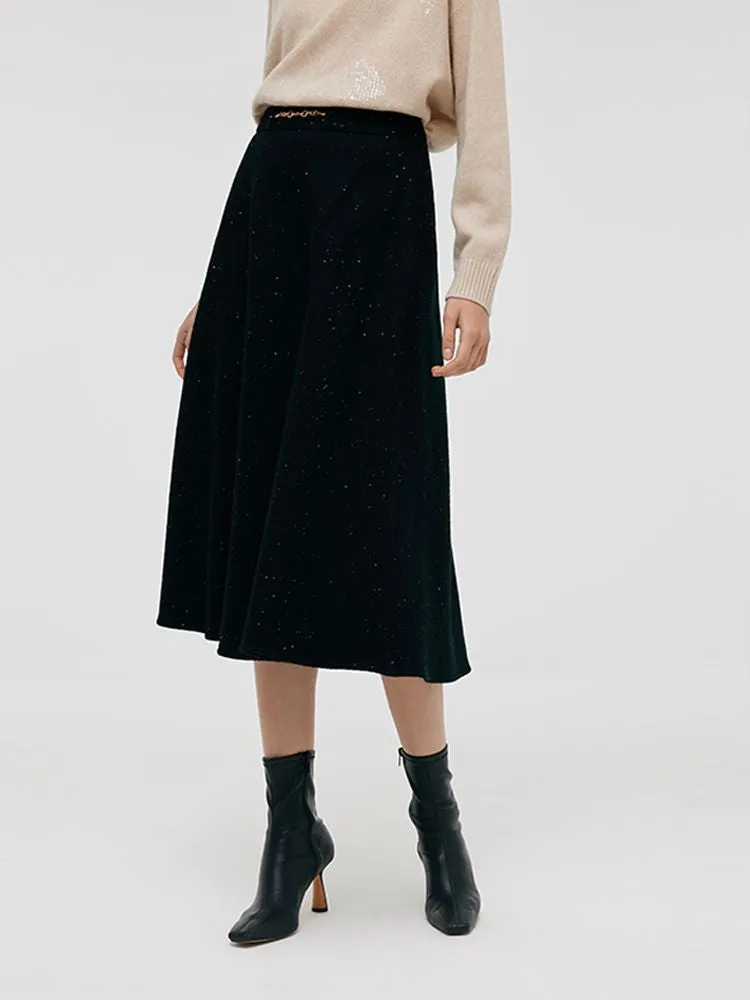 Wool Knitted Sequins Women Half Skirt sold by Goelia product image thumbnail 4