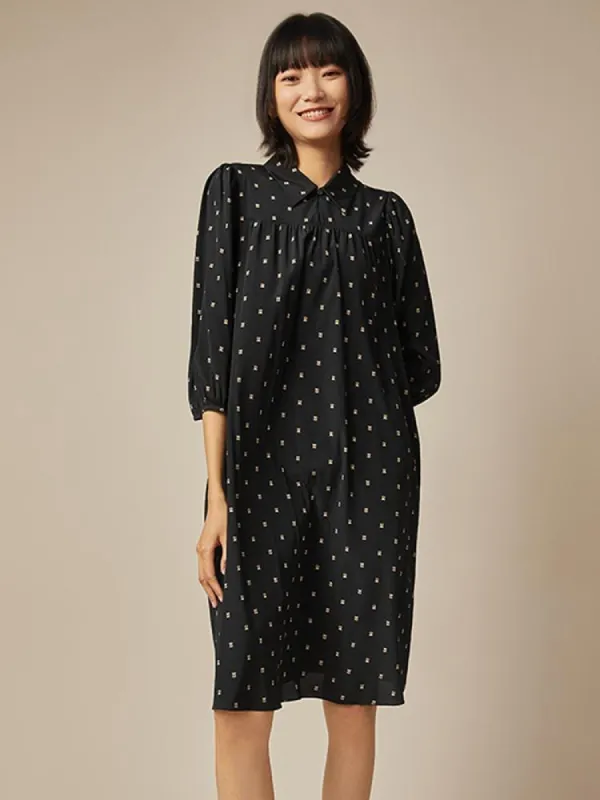 Printed Silk Oversized Mini Dress sold by Goelia