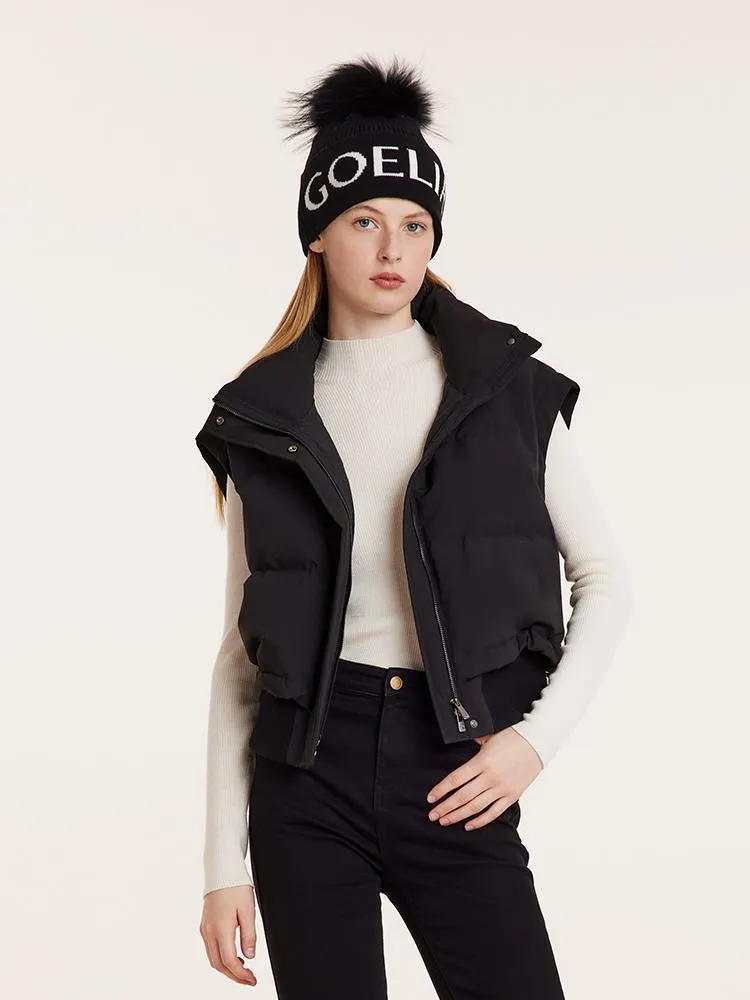 Detachable Sleeves Stand Collar Cropped Goose Down Garment sold by Goelia product image thumbnail 5