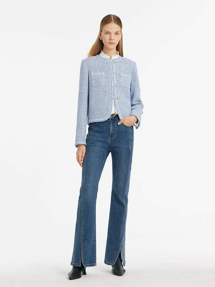 Single-Breasted Round Neck Women Jacket sold by Goelia product image thumbnail 2