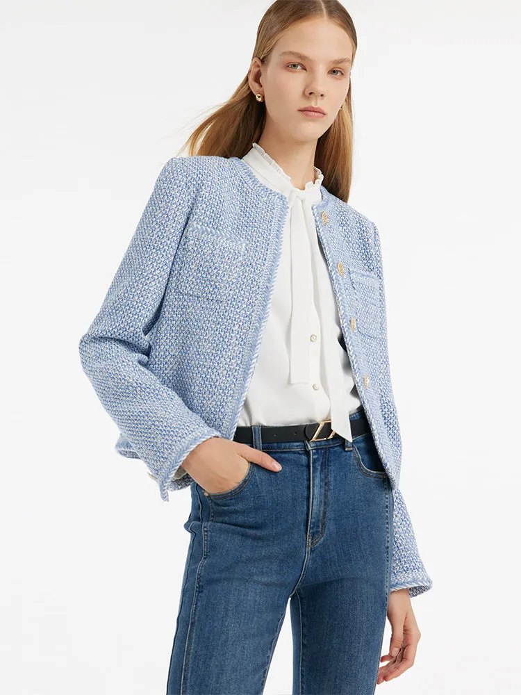 Single-Breasted Round Neck Women Jacket sold by Goelia product image thumbnail 4