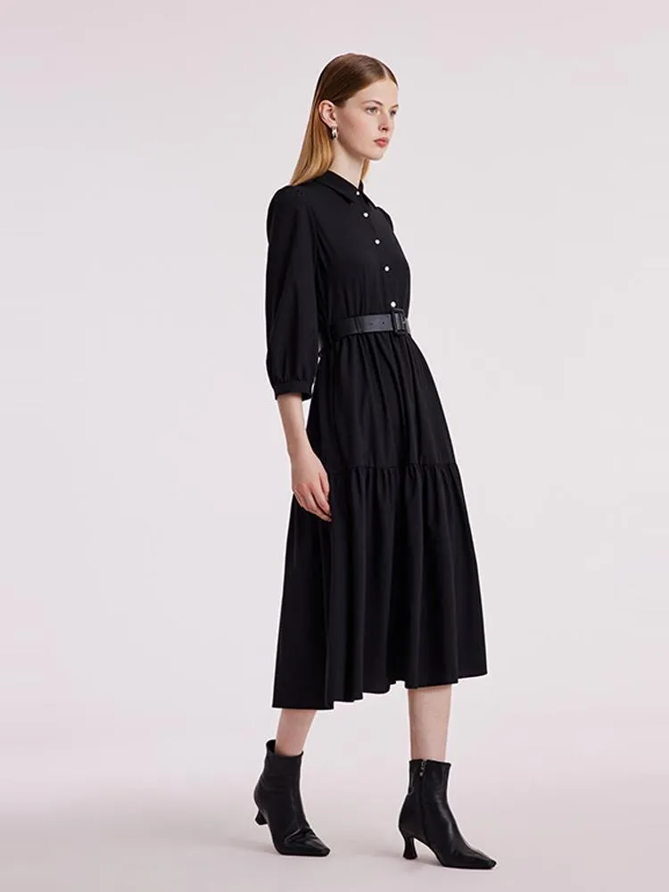 Machine Washable Silk And Woolen Collared Dress sold by Goelia product image thumbnail 4