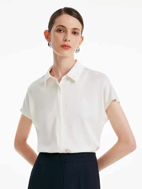 22 Momme Silk Short Sleeve Women Shirt sold by Goelia