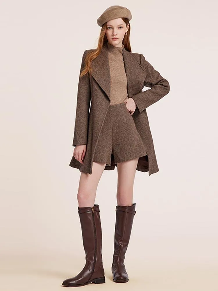 Washable Wool Lapel Women Coat With Belt sold by Goelia product image thumbnail 2