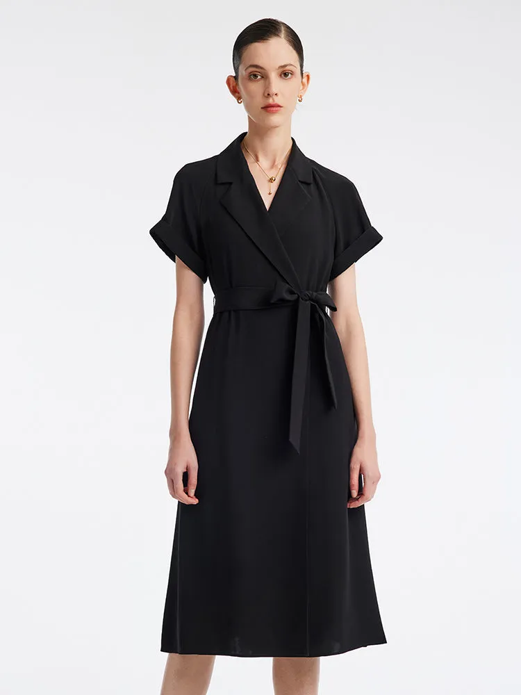 Triacetate Black Notched Lapel Trench Coat sold by Goelia product image thumbnail 2