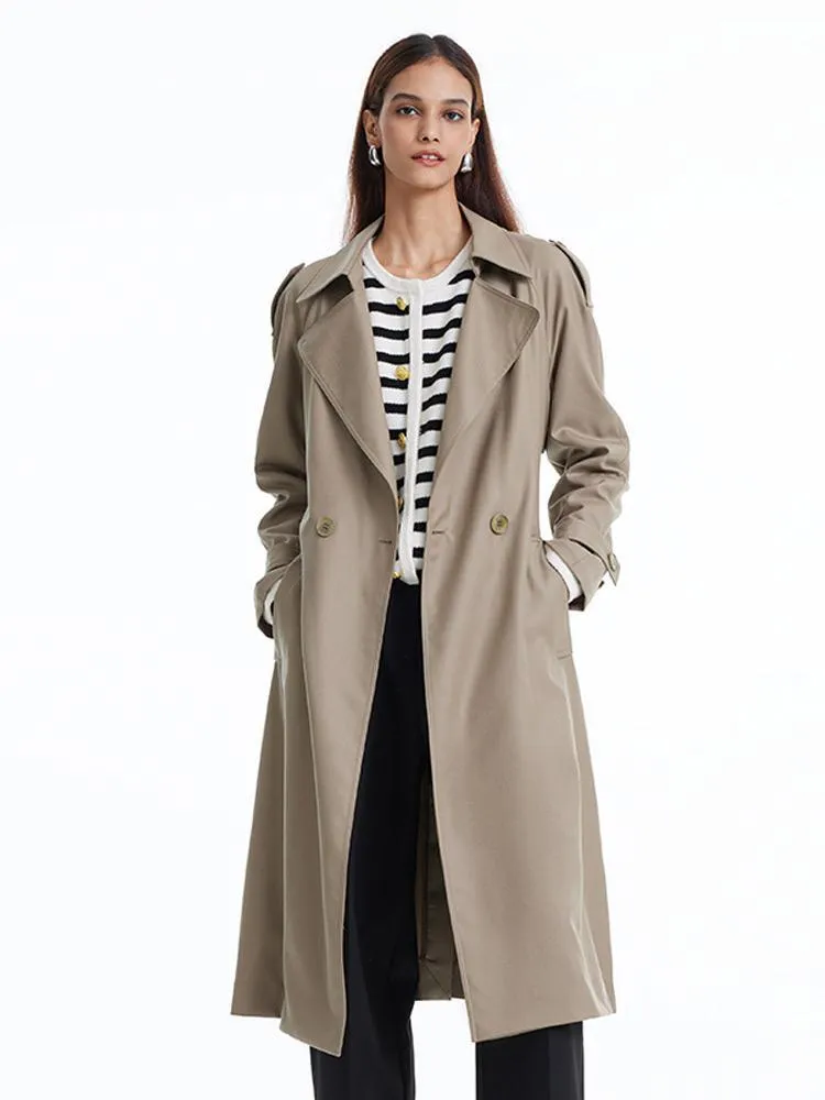 Worsted Woolen Double-Breasted Trench Coat sold by Goelia product image thumbnail 2