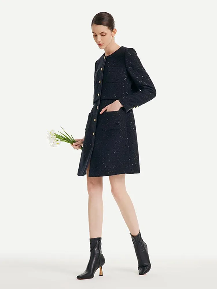 Tweed Fake Two-piece Tailored Wool Dress sold by Goelia product image thumbnail 2