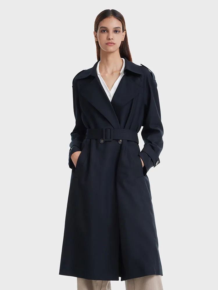 Worsted Woolen Double-Breasted Trench Coat sold by Goelia product image thumbnail 3