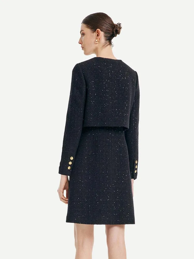 Tweed Fake Two-piece Tailored Wool Dress sold by Goelia product image thumbnail 4