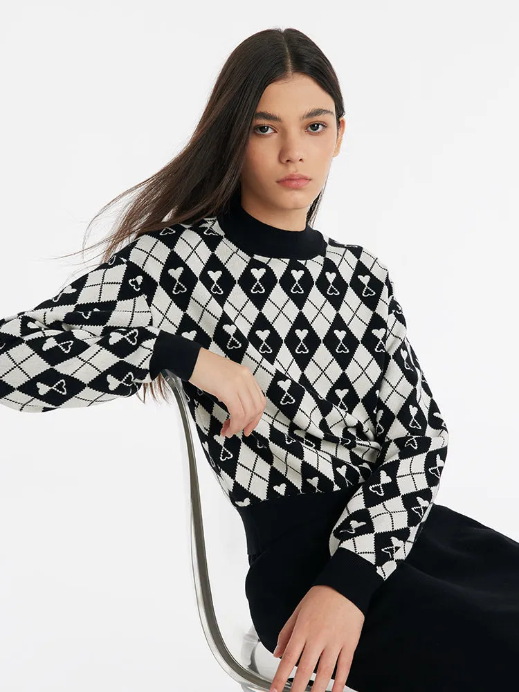 Knitted Jacquard Sweater And Half Skirt Two-Piece Set sold by Goelia product image thumbnail 5