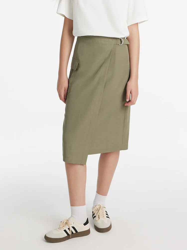 A-Line Wrapped Women Half Skirt sold by Goelia