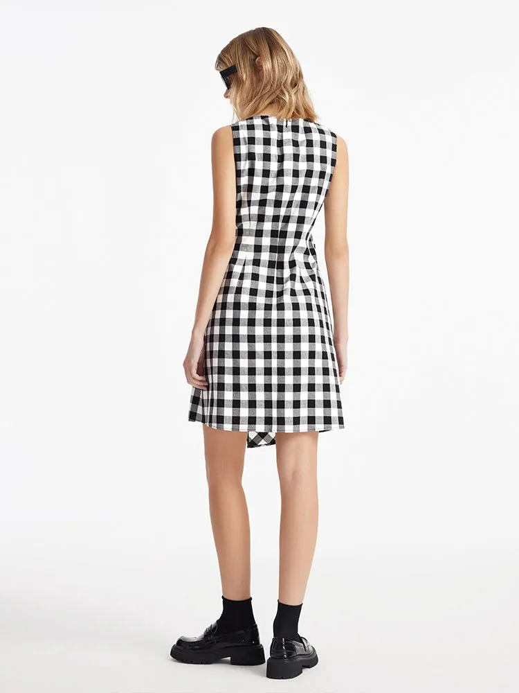 Gingham Wrapped Women Mini Dress sold by Goelia product image thumbnail 4