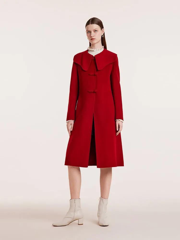 Tencel Wool Cheongsam Button Double-Faced Women Coat sold by Goelia product image thumbnail 3