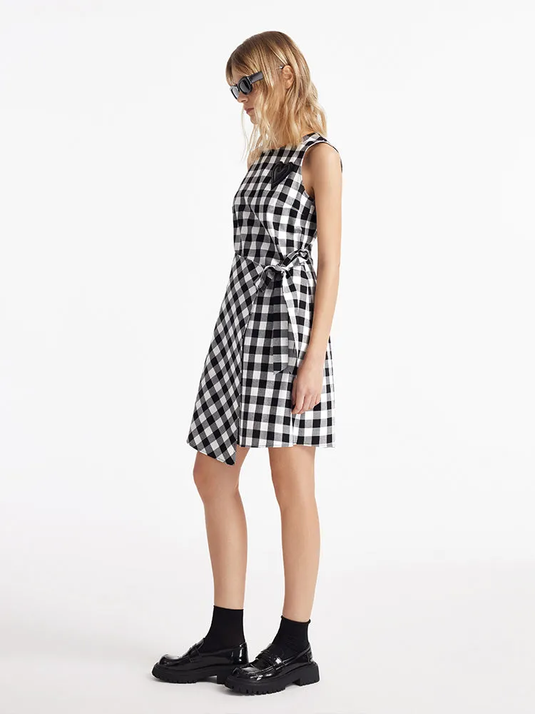 Gingham Wrapped Women Mini Dress sold by Goelia product image thumbnail 3
