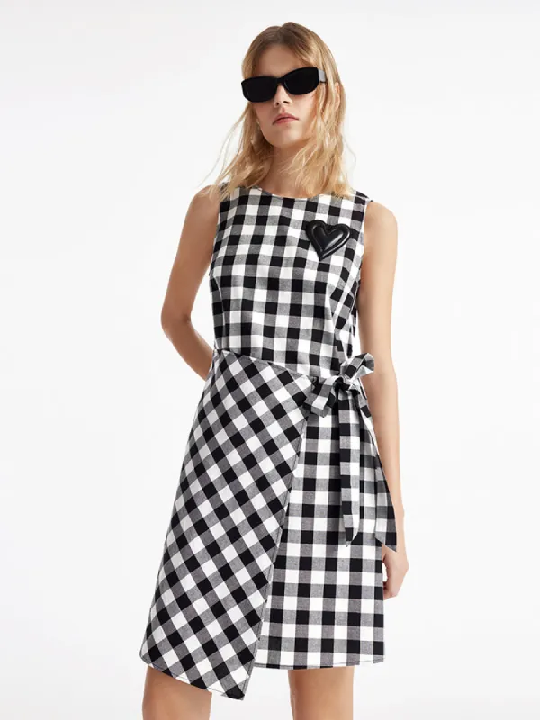 Gingham Wrapped Women Mini Dress sold by Goelia
