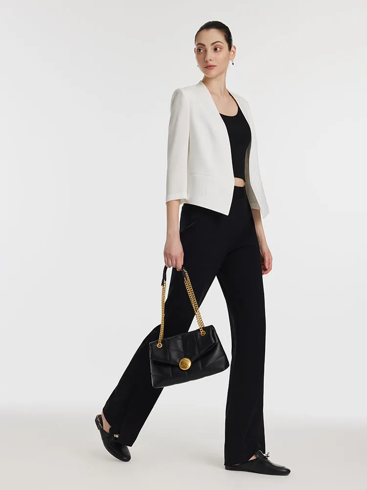 Triacetate 3/4 Sleeves Women Crop Blazer sold by Goelia product image thumbnail 5