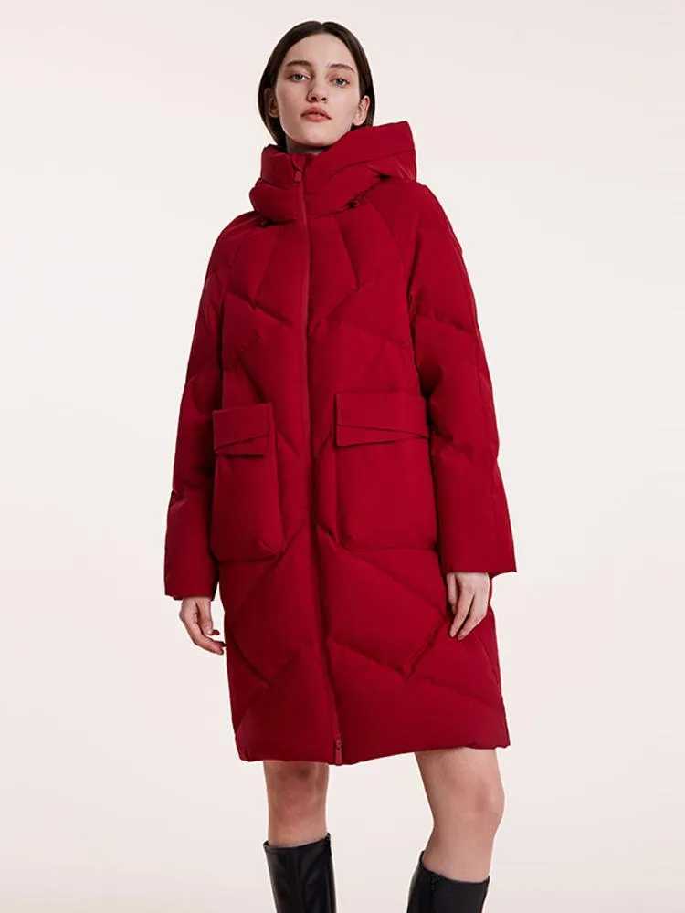 Mid-Length Hooded Stand Collar Goose Down Garment sold by Goelia product image thumbnail 3