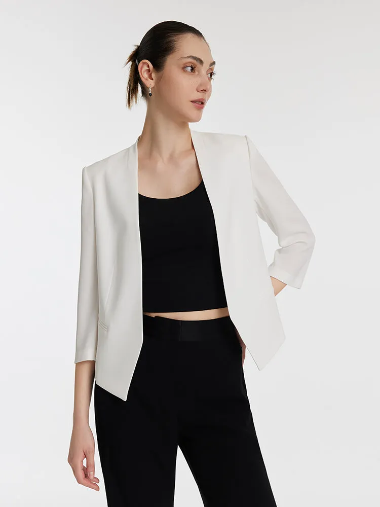 Triacetate 3/4 Sleeves Women Crop Blazer sold by Goelia product image thumbnail 3