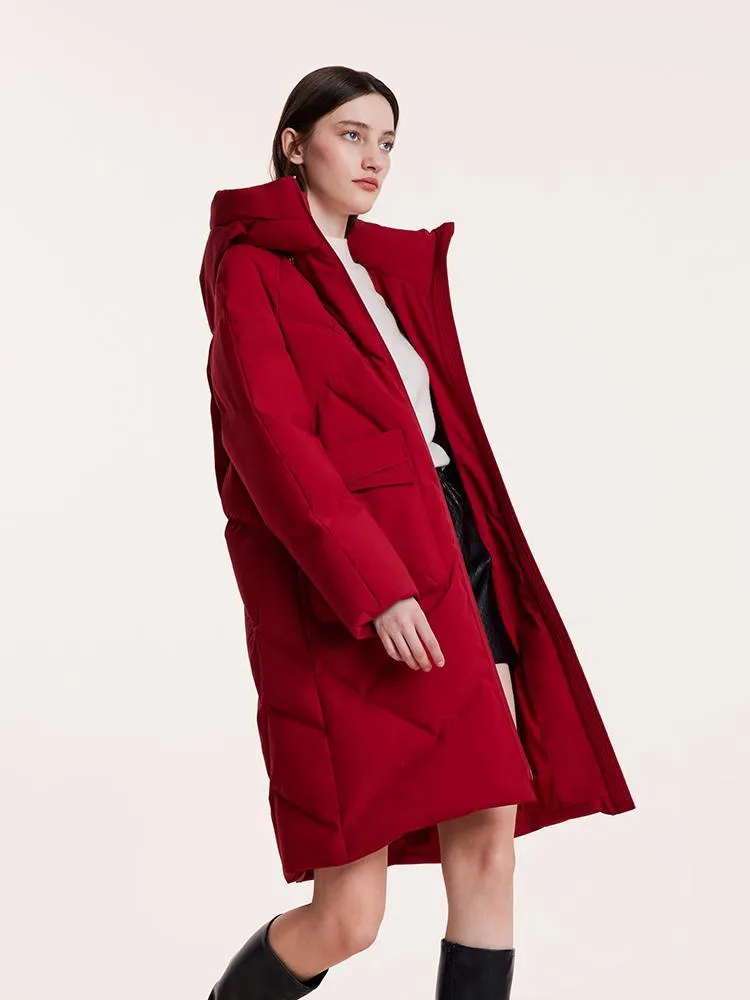 Mid-Length Hooded Stand Collar Goose Down Garment sold by Goelia product image thumbnail 5