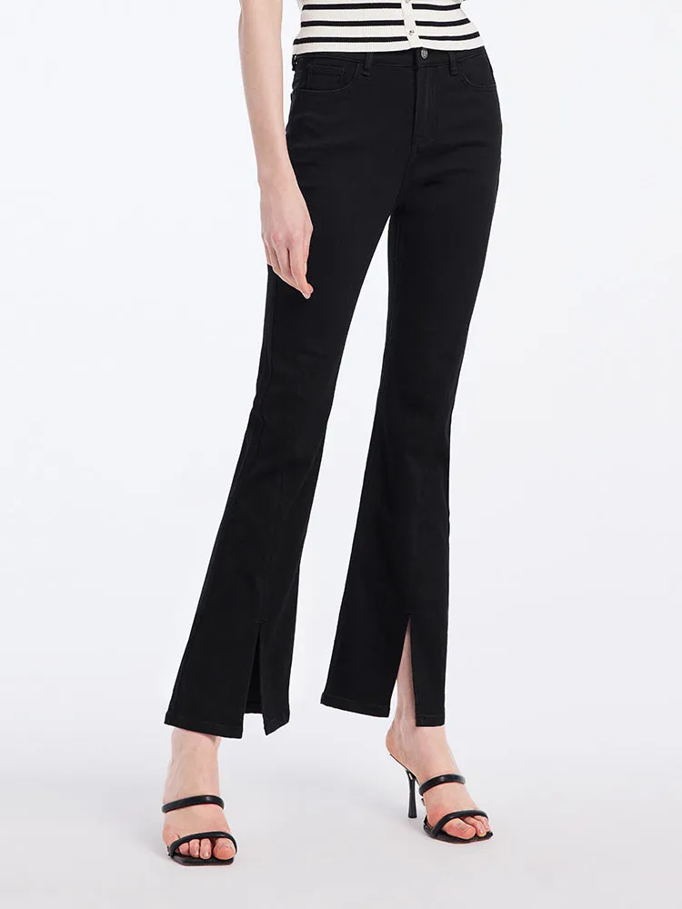 Black Split Hem Flare Jeans sold by Goelia product image thumbnail 3