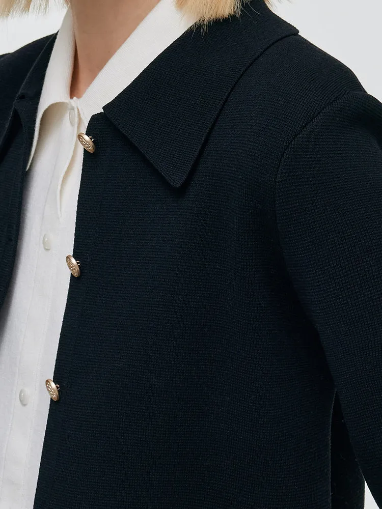 Stretch Lapel Knitted Women Cardigan sold by Goelia product image thumbnail 5