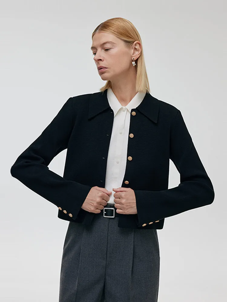 Stretch Lapel Knitted Women Cardigan sold by Goelia product image thumbnail 2