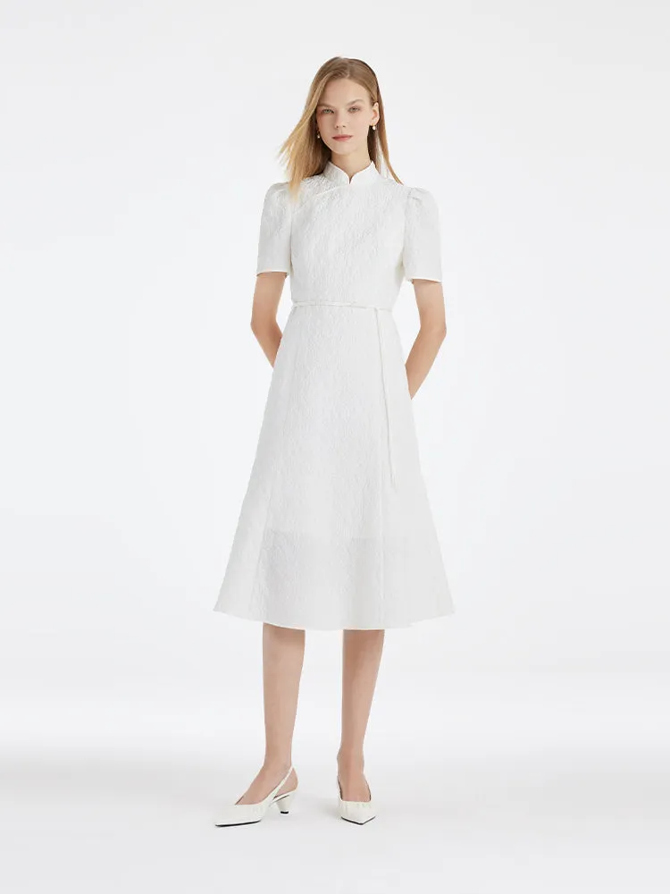 Mandarin Collared Women Qipao Mermaid Midi Dress With Rope Belt sold by Goelia product image thumbnail 2